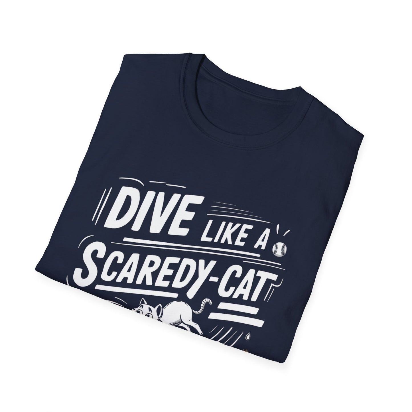 Dive Like Scaredy Cat Cotton Crew Neck Men Tshirt