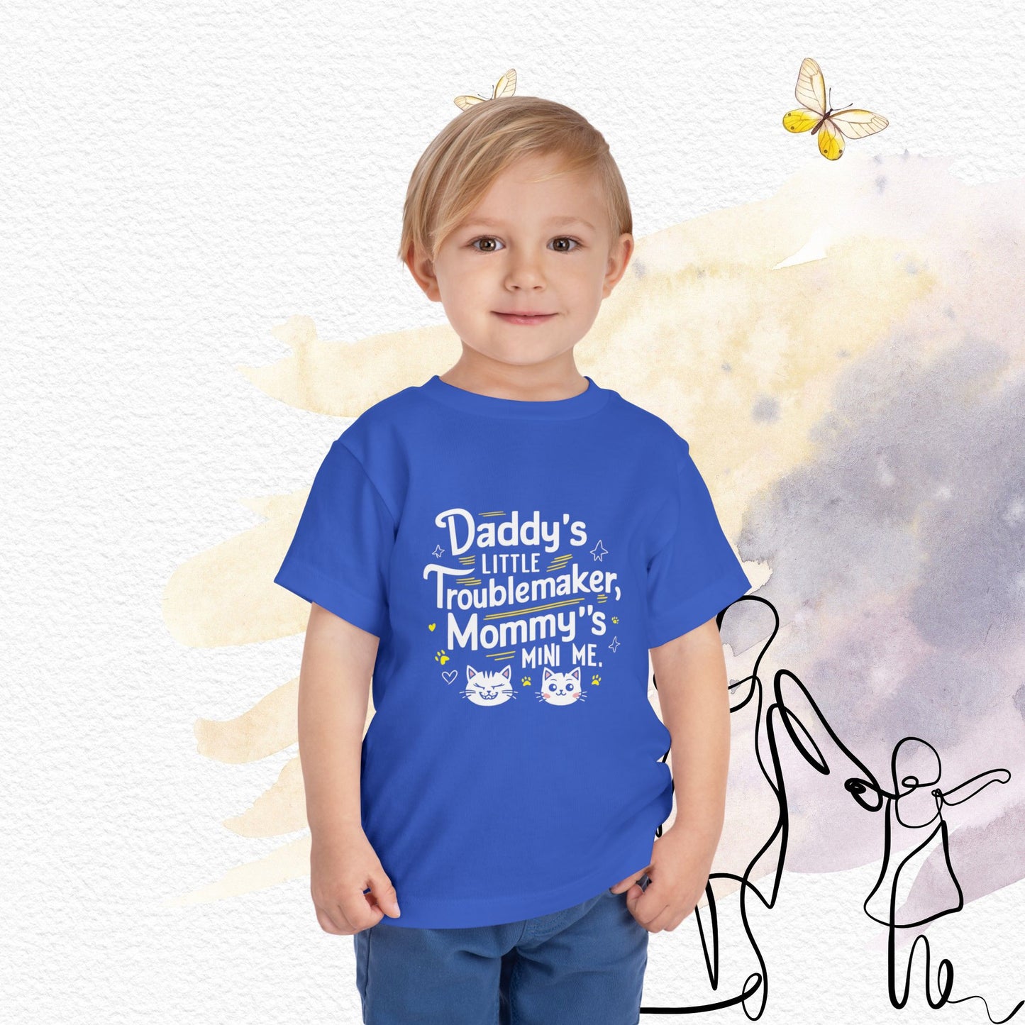 Daddy Little Troublemaker Toddler Cotton T-Shirts