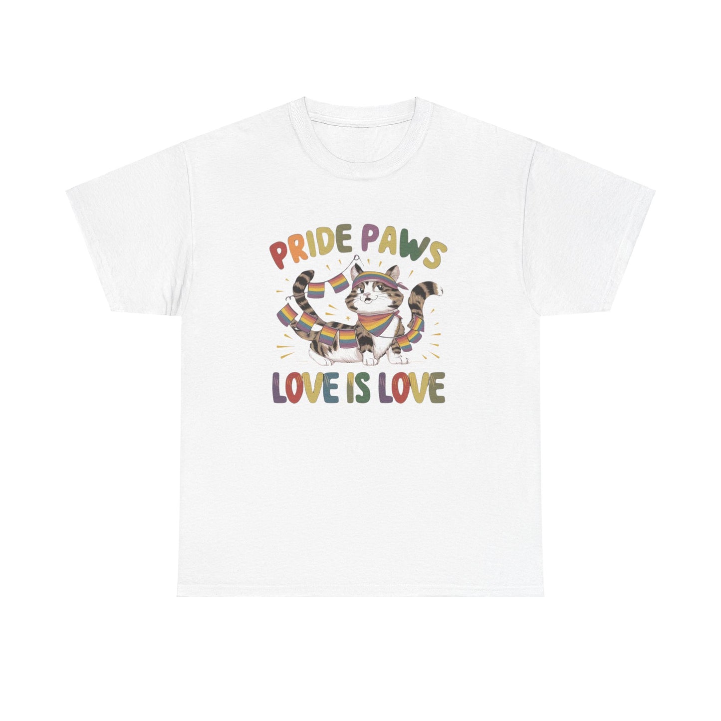 Pride Paws Love Is Love LGBT Pride Promoting Pride Equality and Love LGBT Gift Cat TShirt