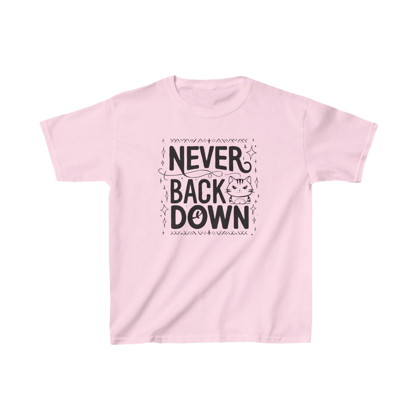 Never Back Down Heavy Cotton Kids T-Shirt