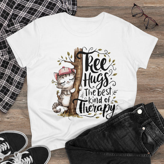 Tree Hug Best Kind of Therapy Nature Short Sleeve Regular Fit Cotton Tees