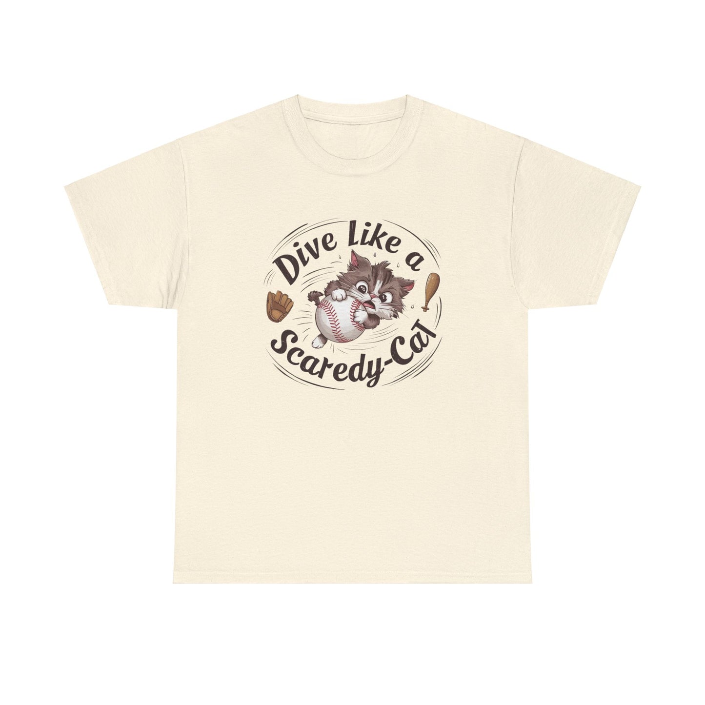 Dive Like Scaredy Cat  Baseball Cotton T-Shirts