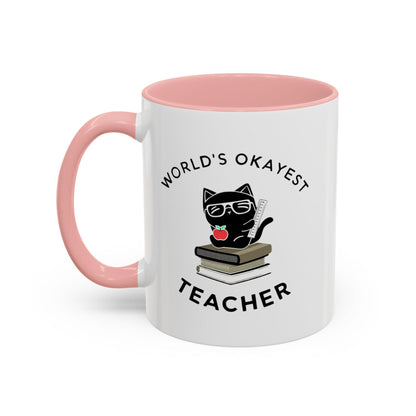 Billien Pawsome Teacher Printify 11 oz 11oz accent mug Coffee Mugs Holiday Picks Home & Living Kitchen Mugs Spring Essentials two tone White base