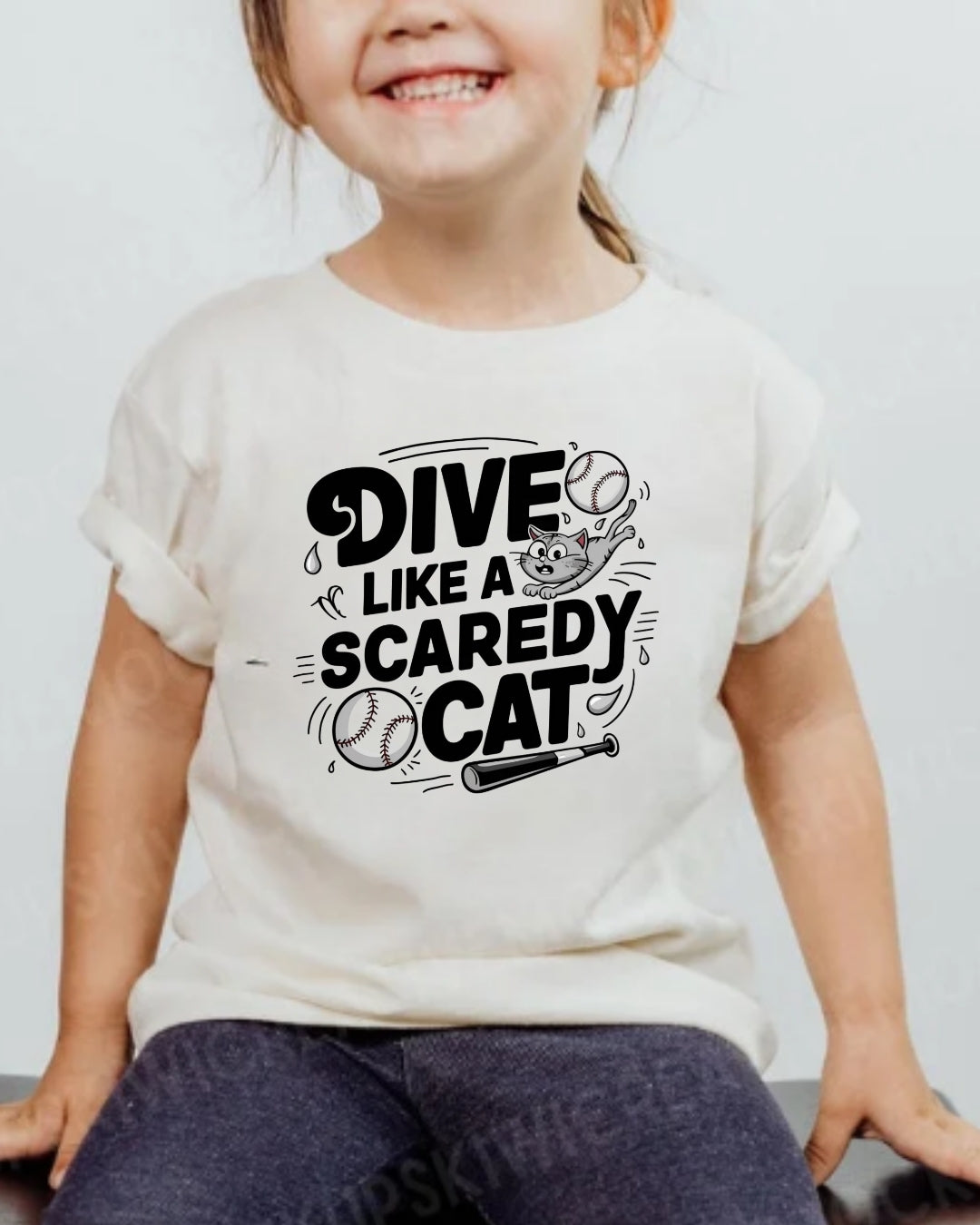 Dive Like Scaredy Cat Youth Heavy Cotton T-Shirt