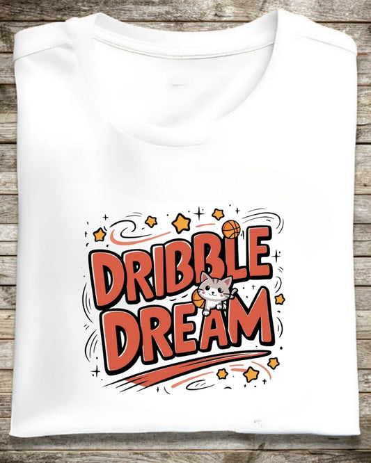 Dribble Dream Cotton Basketball Crew Neck Tee