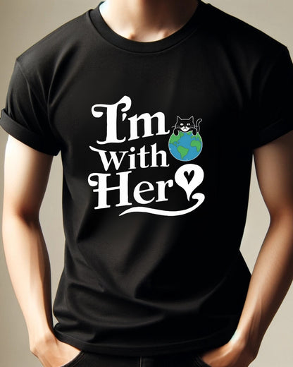 I am With Her Planet Earth Cotton T-Shirt