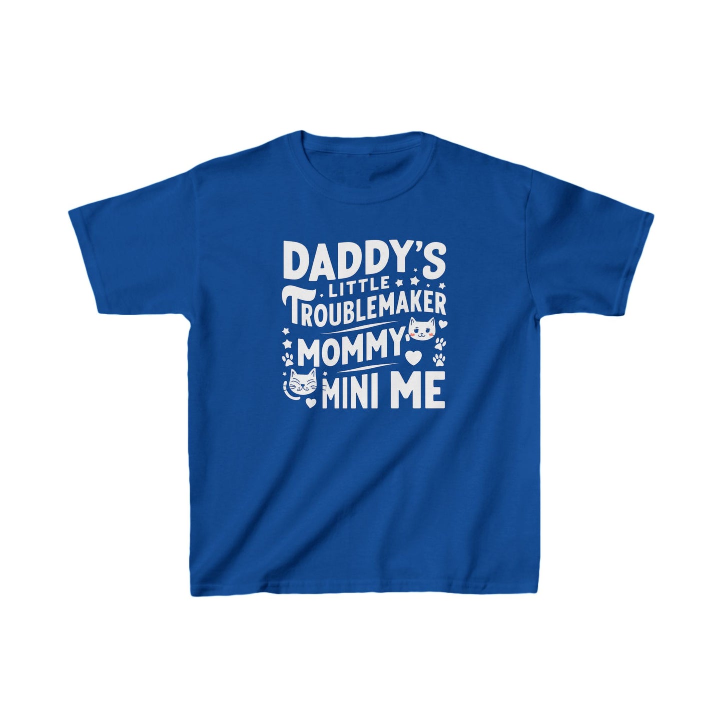 Daddy Little Troublemaker Kids Heavy Cotton Kids T-Shirt