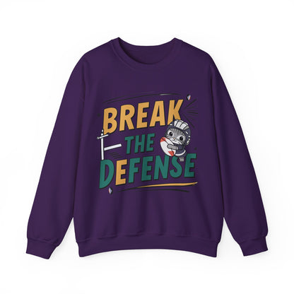 Break The Defence Rugby Heavy Unisex Cotton Crewneck Sweatshirt