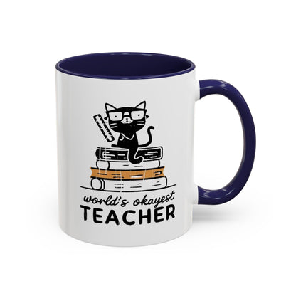 Billien Pawsome Teacher Printify 11 oz 11oz accent mug Coffee Mugs Holiday Picks Home & Living Kitchen Mugs Spring Essentials two tone White base