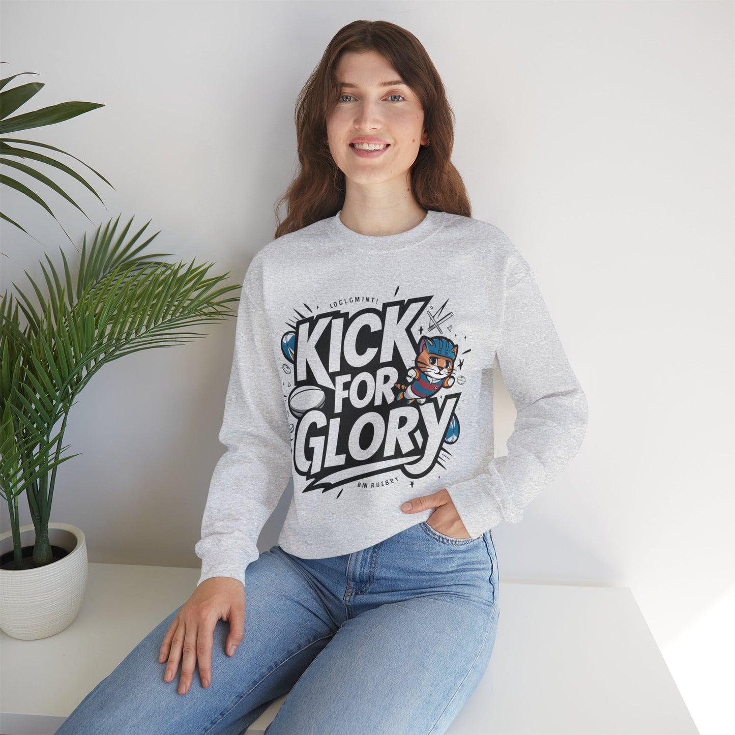 Kick For Glory Heavy Unisex Cotton Crewneck Sweatshirt