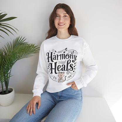 Harmony Heal Heavy Unisex Cotton Crewneck Sweatshirt