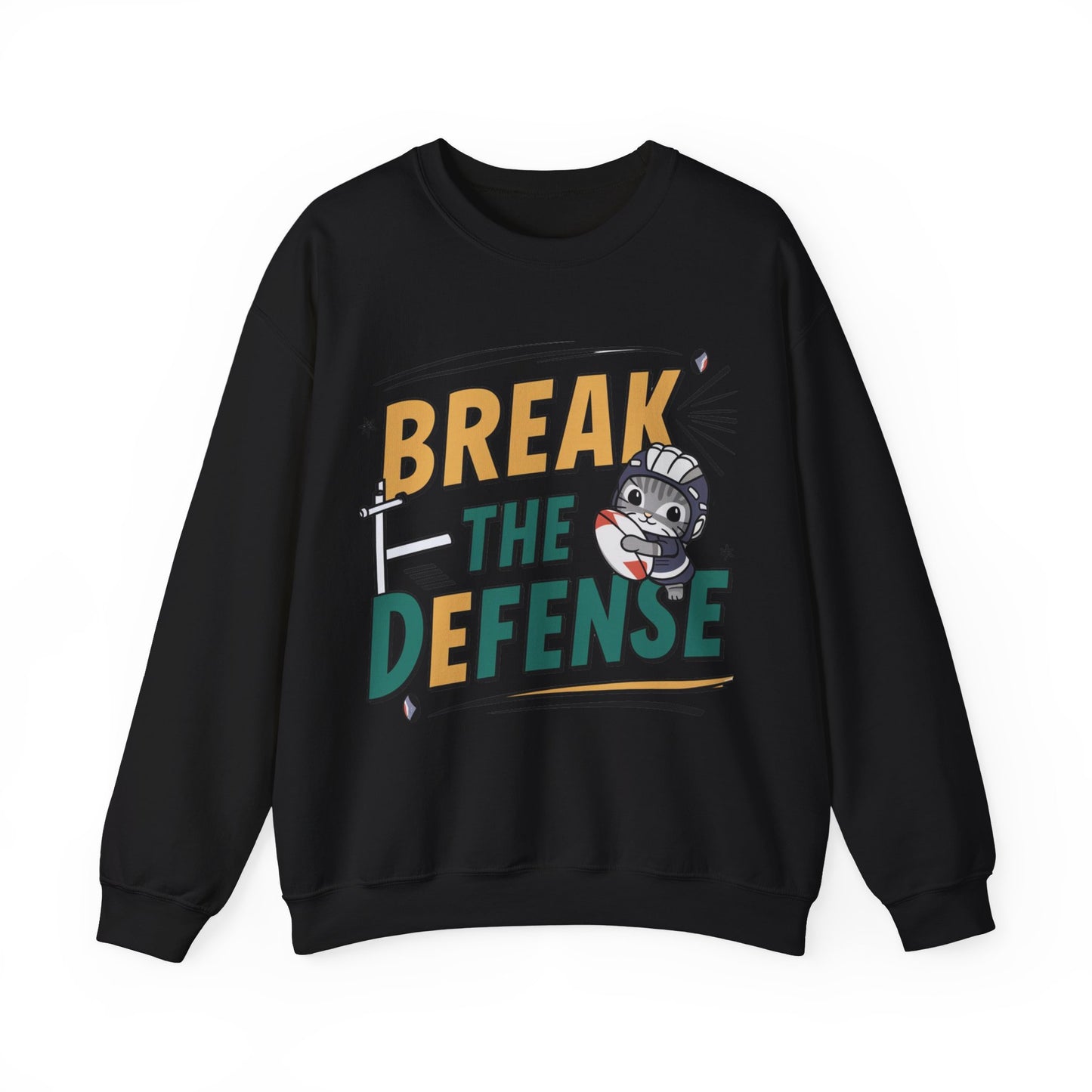 Break The Defence Rugby Heavy Unisex Cotton Crewneck Sweatshirt