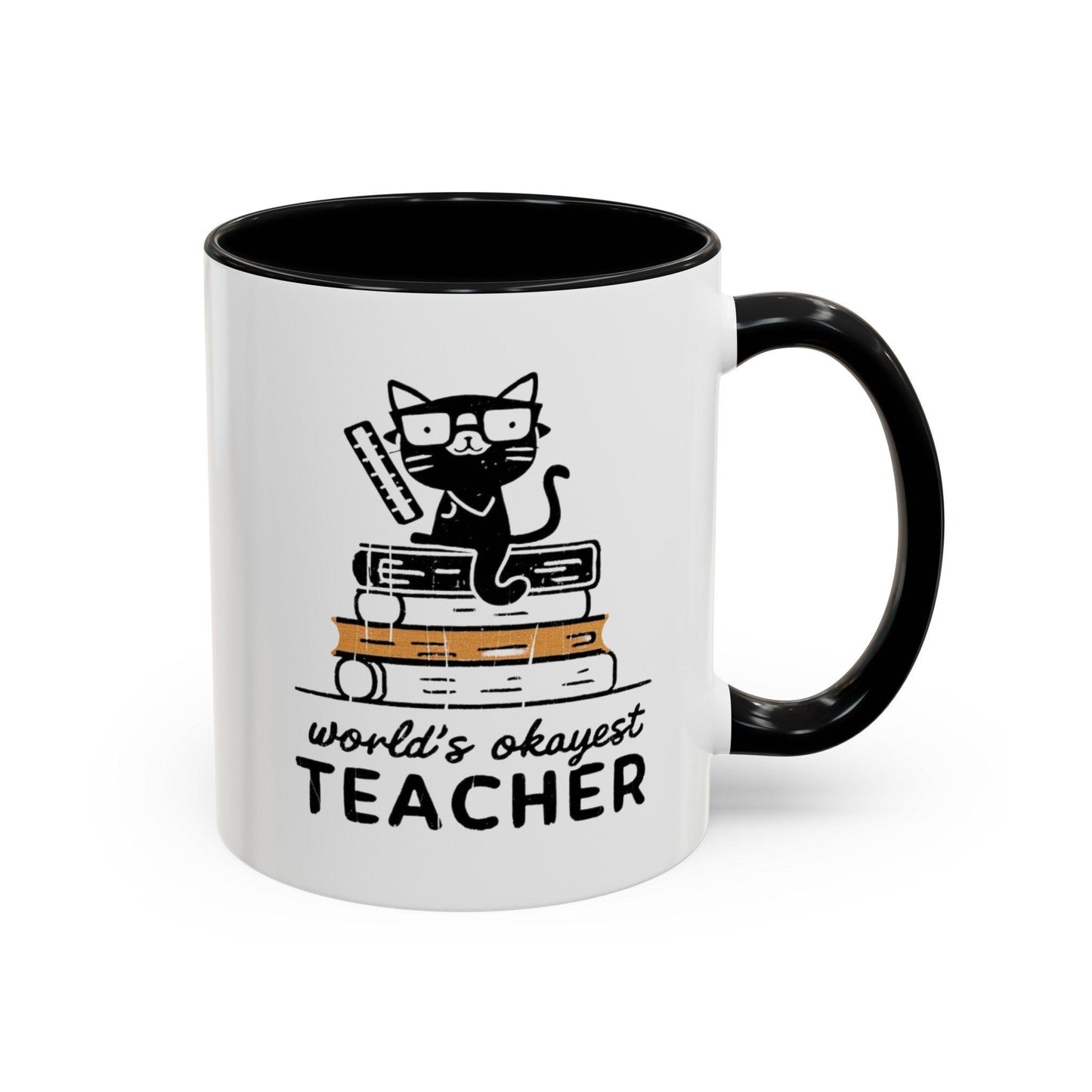 Billien Pawsome Teacher Printify 11 oz 11oz accent mug Coffee Mugs Holiday Picks Home & Living Kitchen Mugs Spring Essentials two tone White base