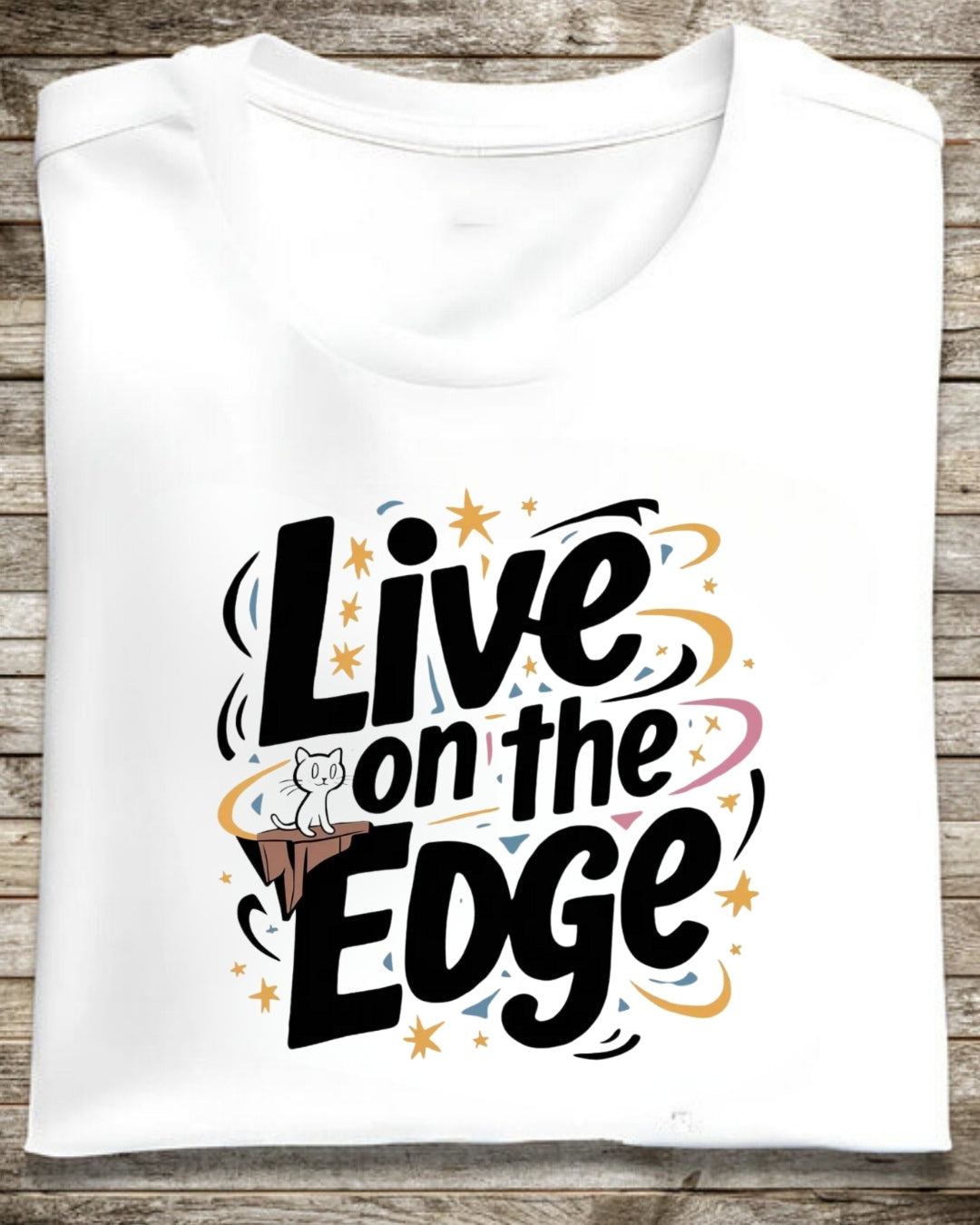 Live On The Edge Idiom Cotton T-Shirt