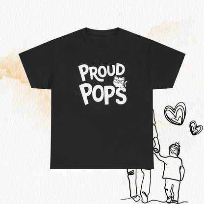 Dad Cat Proud Pops Cotton T-Shirts