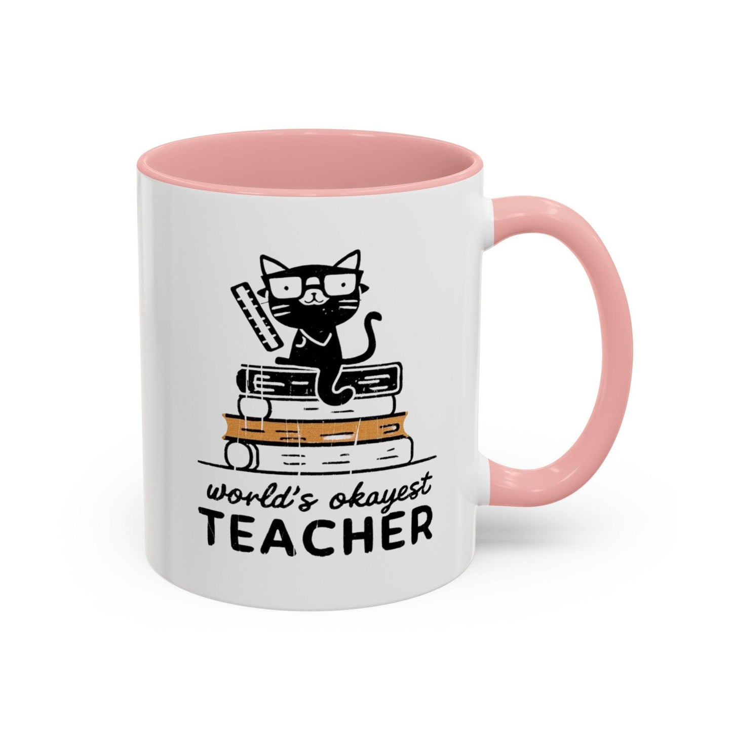 Billien Pawsome Teacher Printify 11 oz 11oz accent mug Coffee Mugs Holiday Picks Home & Living Kitchen Mugs Spring Essentials two tone White base