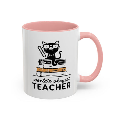 Billien Pawsome Teacher Printify 11 oz 11oz accent mug Coffee Mugs Holiday Picks Home & Living Kitchen Mugs Spring Essentials two tone White base