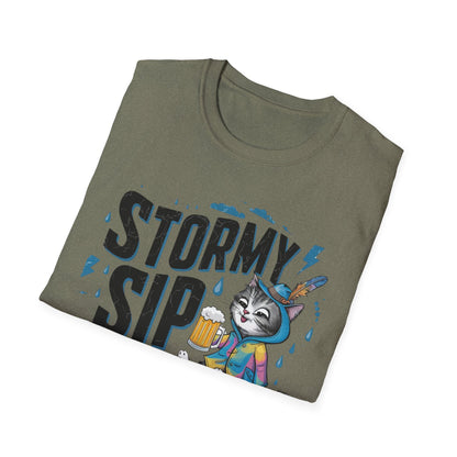 Stormy Sip Cotton Men Tshirt