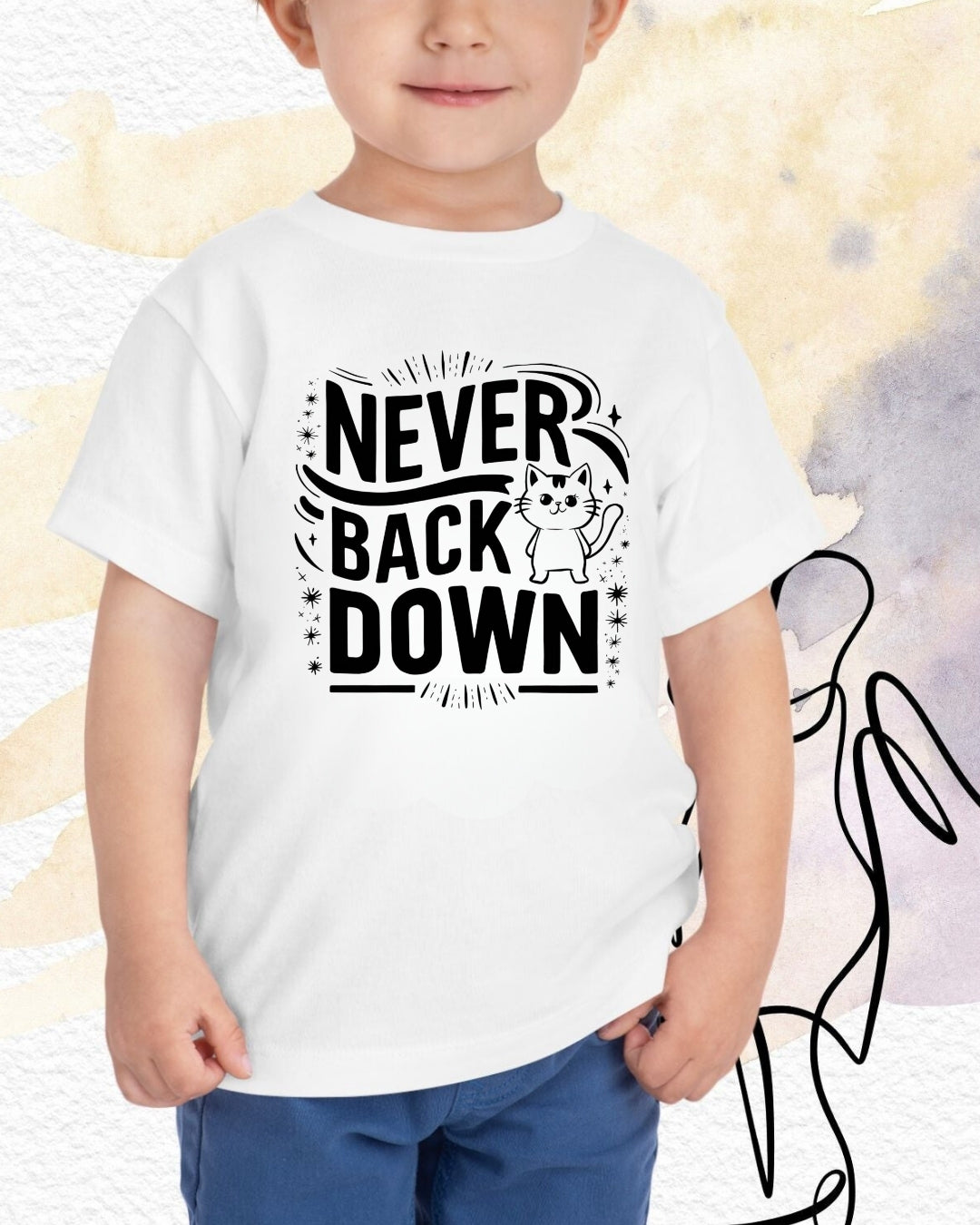 Never Back Down Youth Heavy Cotton T-Shirt