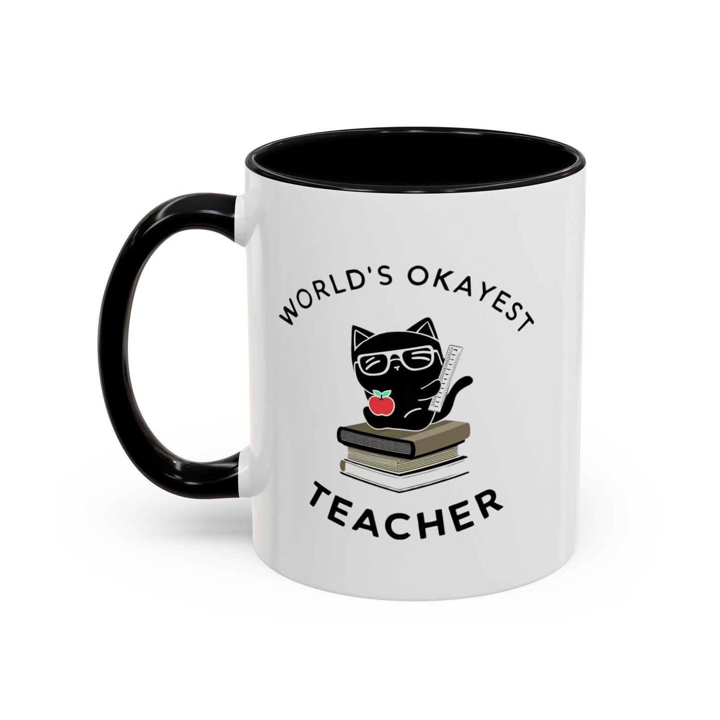 Billien Pawsome Teacher Printify 11 oz 11oz accent mug Coffee Mugs Holiday Picks Home & Living Kitchen Mugs Spring Essentials two tone White base