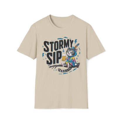 Stormy Sip Cotton Men Tshirt