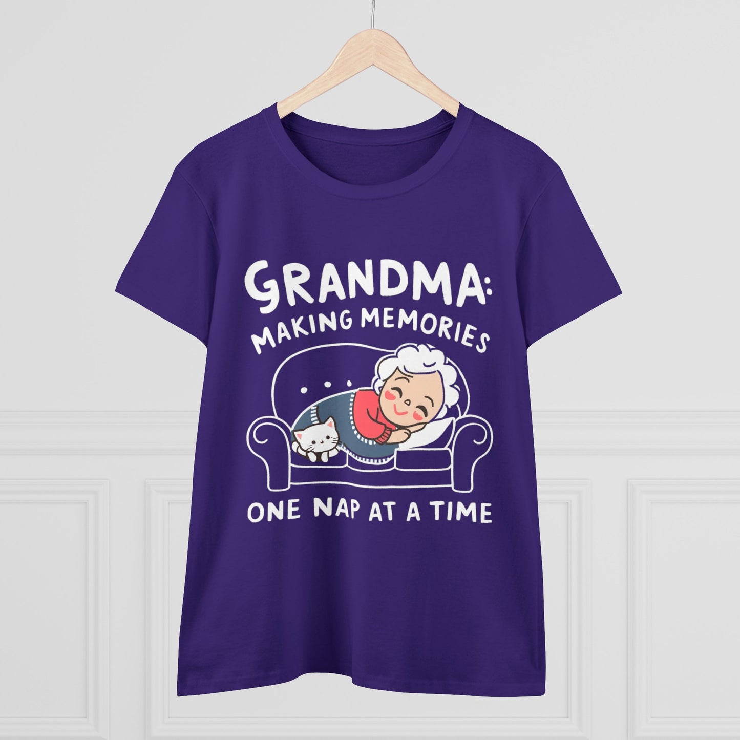 Grandma Making Memory One Nap A Time Women Cotton Tshirt