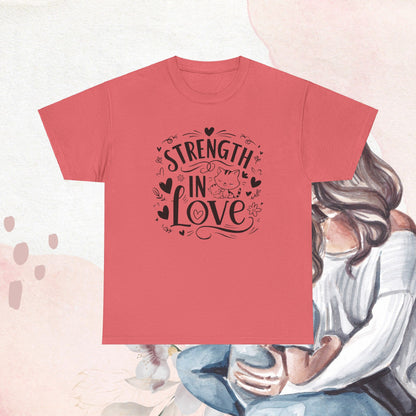 Strength In Love Cat Mom  Cotton T-Shirt