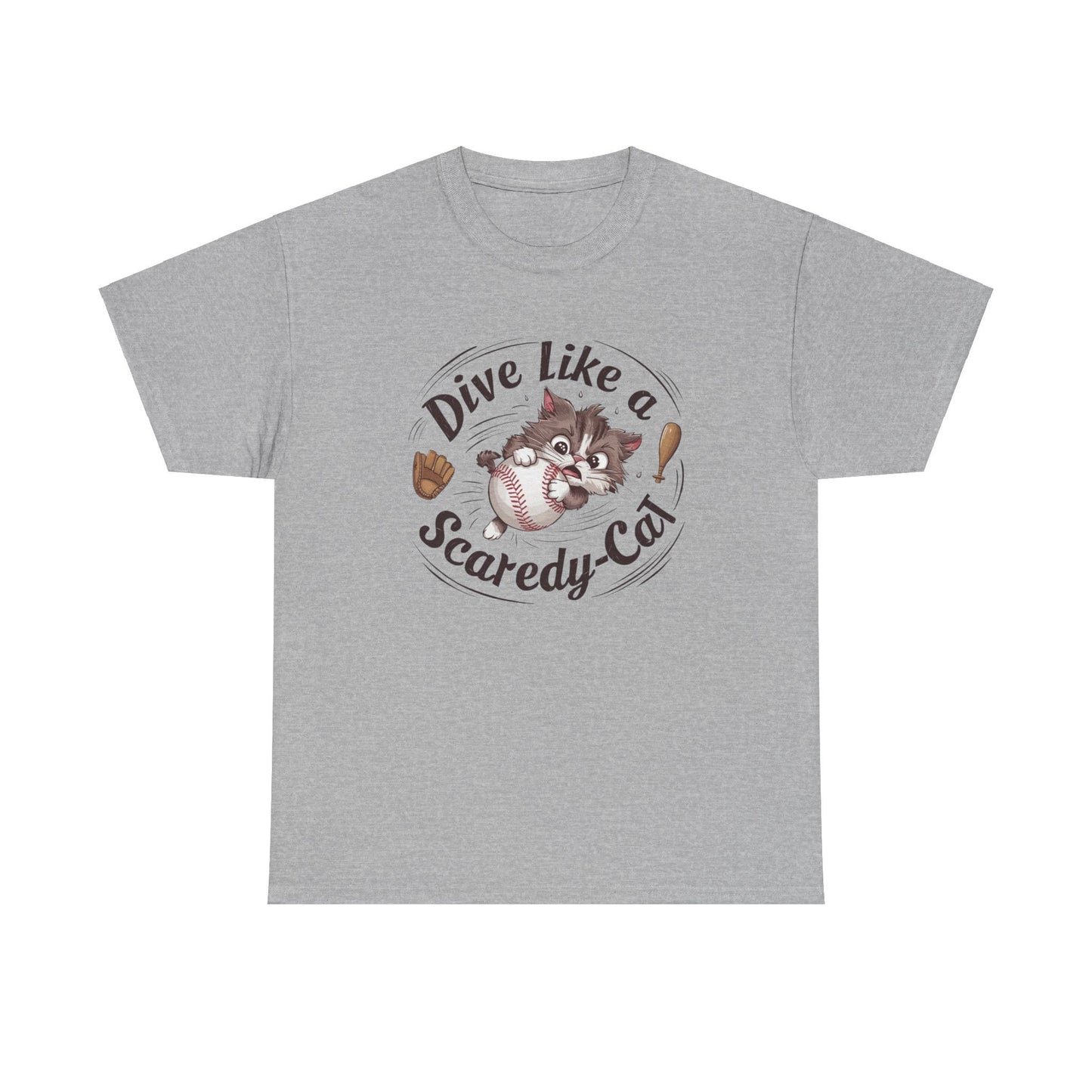 Dive Like Scaredy Cat  Baseball Cotton T-Shirts