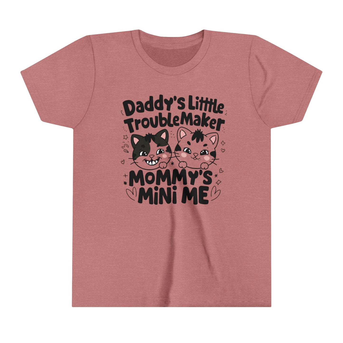 Daddy Little Troublemaker Youth Heavy Cotton T-Shirt