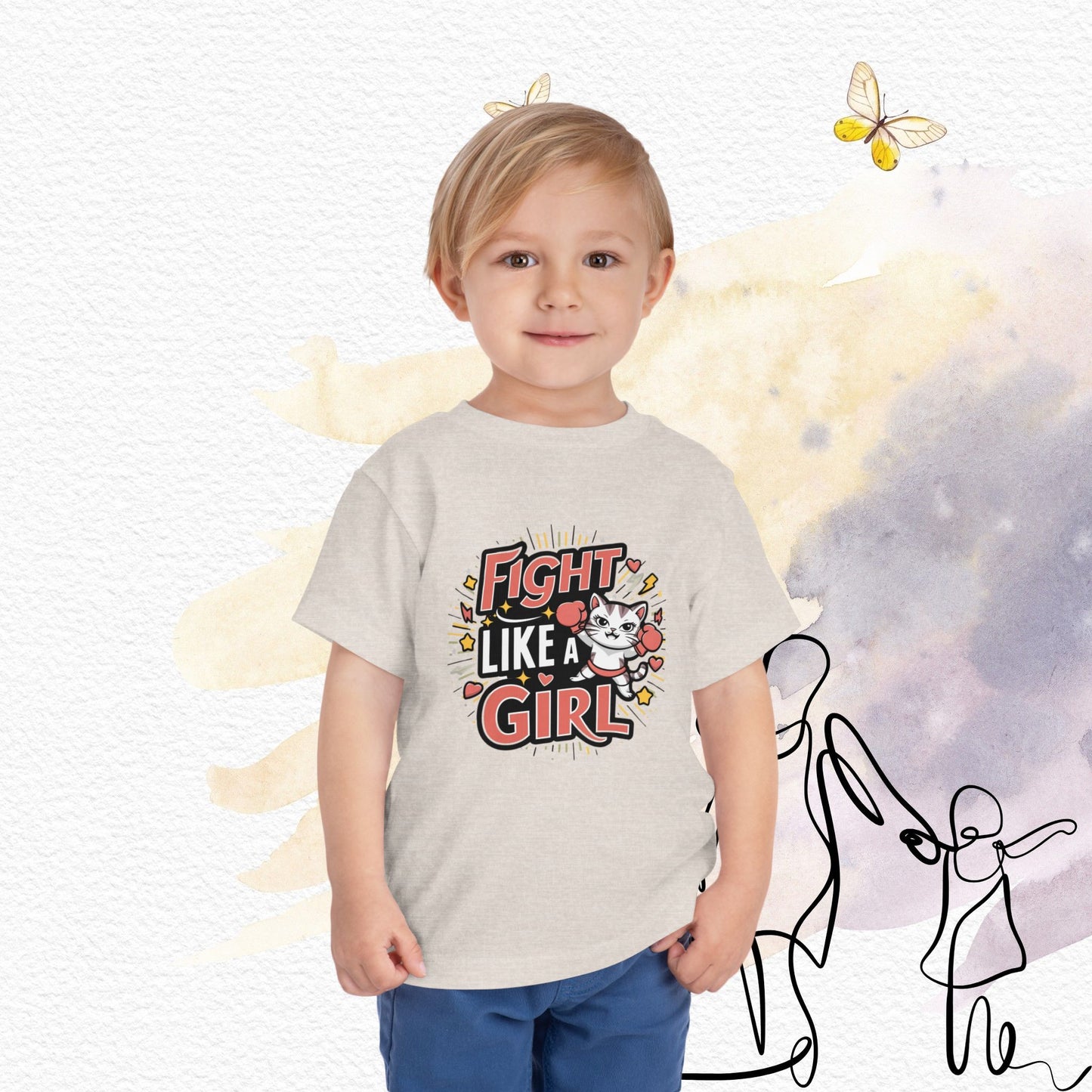 Fight Like Girl Toddler Cotton T-Shirts