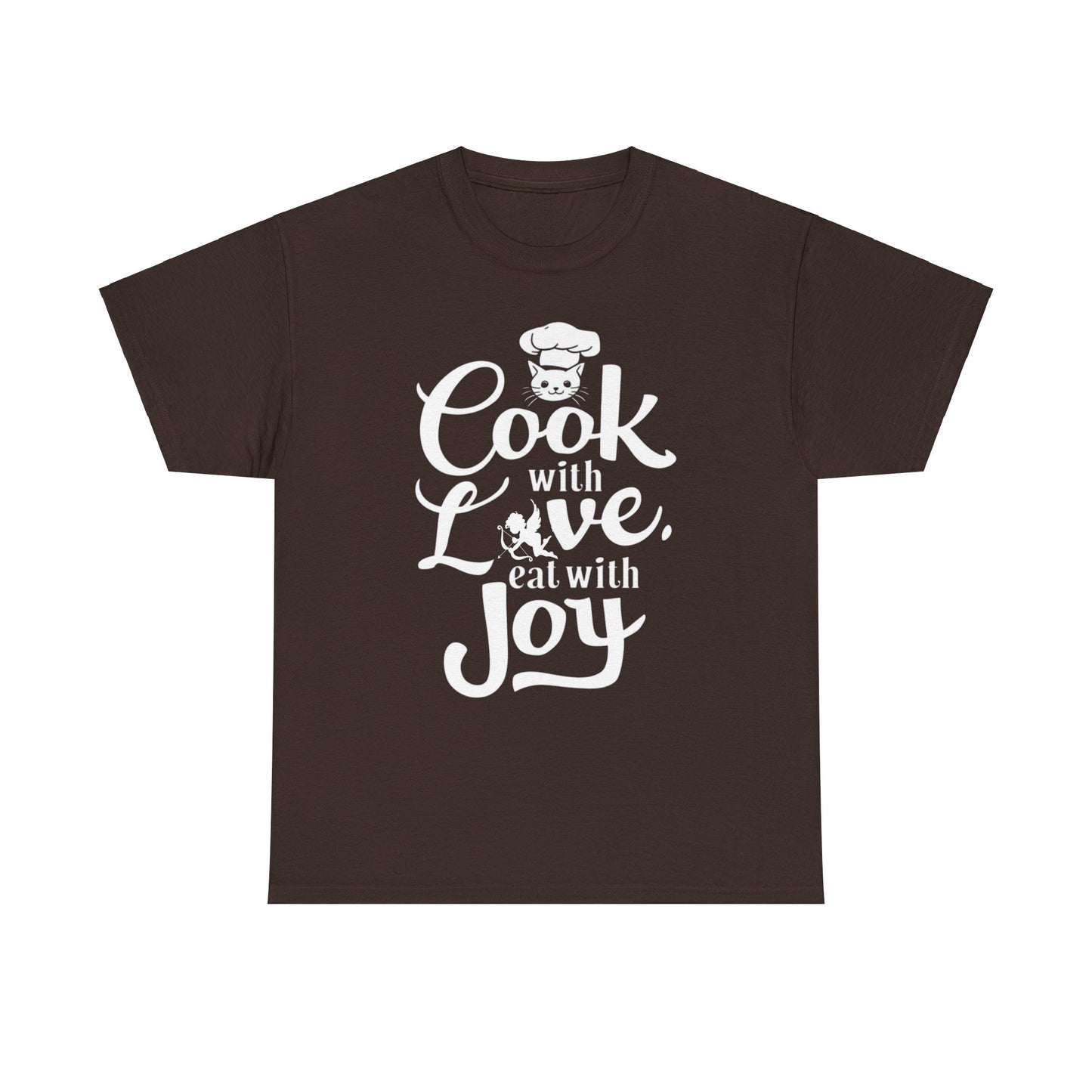 Cook With Love Eat With Joy Unisex Cotton T-Shirt