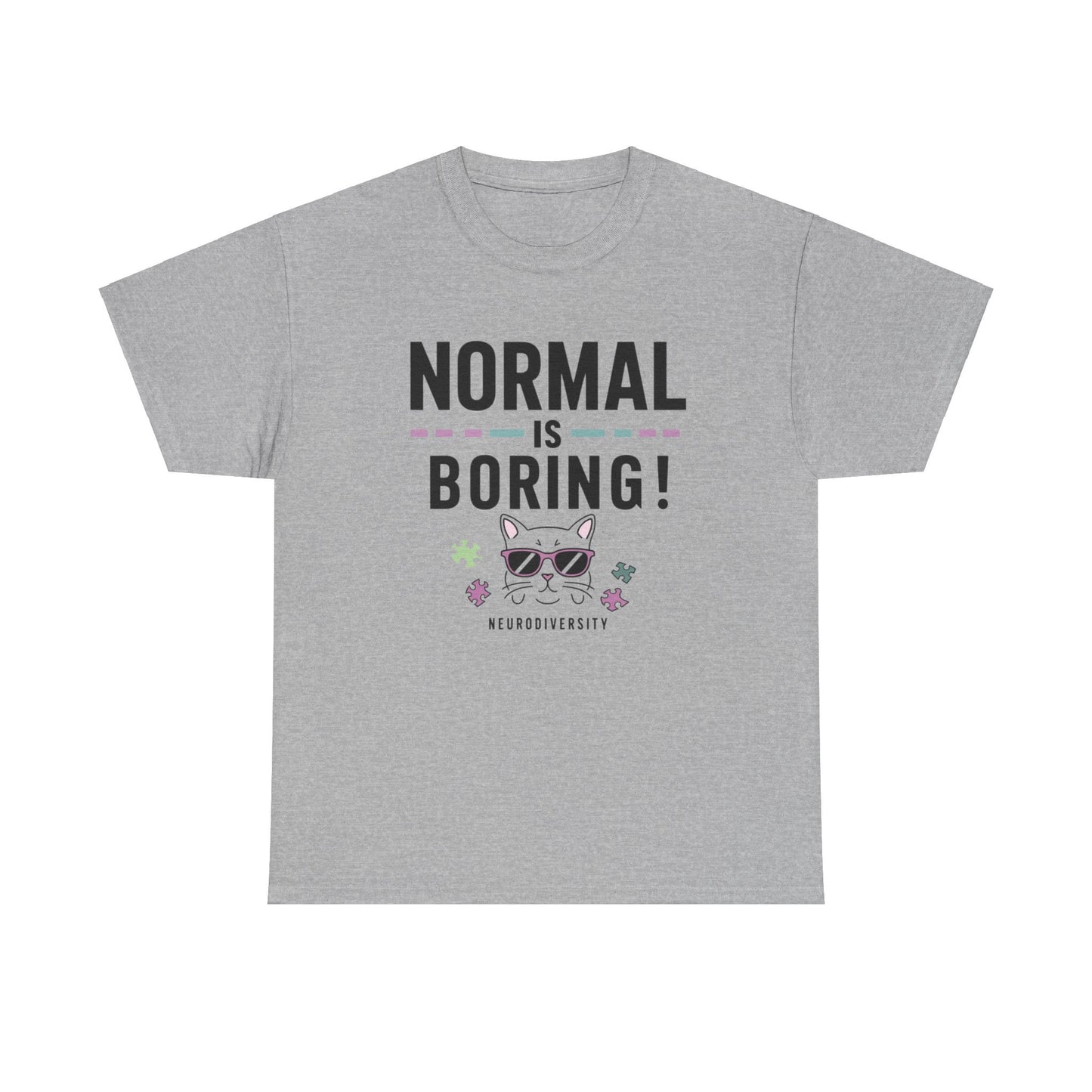 Normal Is Boring Moms Dad Parents Autistic Awareness Cotton T-Shirt