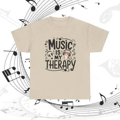 Music Is My Therapy Cotton T-Shirt