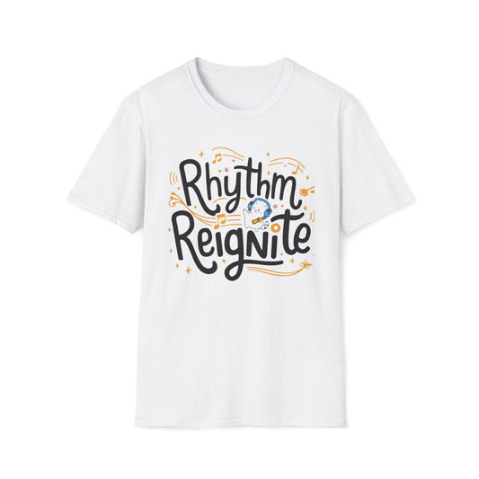 Men's Tees Rhythm Reignites Cat Rock Music Short Sleeve Casual Regular Fit Cottagecore Funny Cat T-Shirt