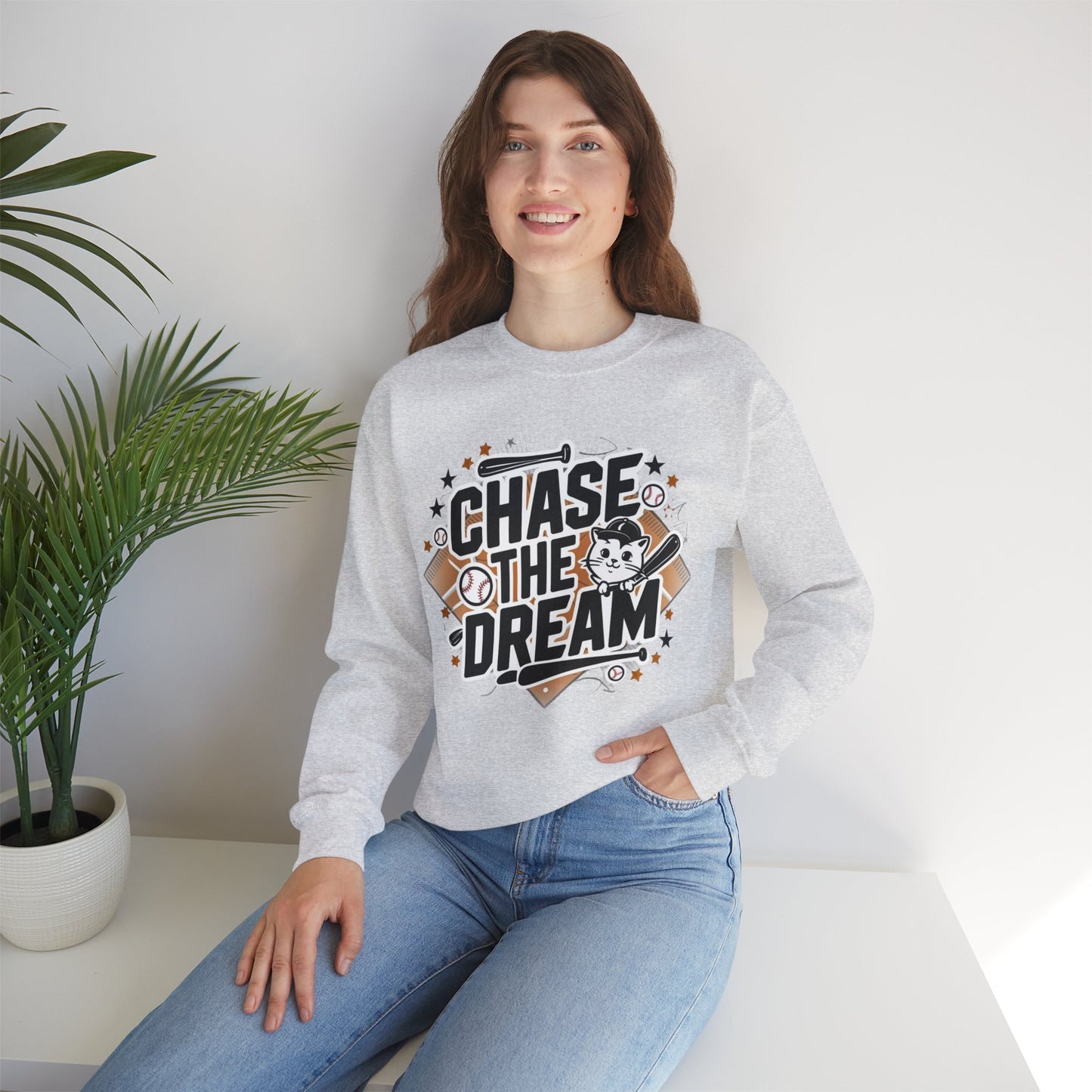 Chase The Dream Heavy Unisex Cotton Crewneck Sweatshirt