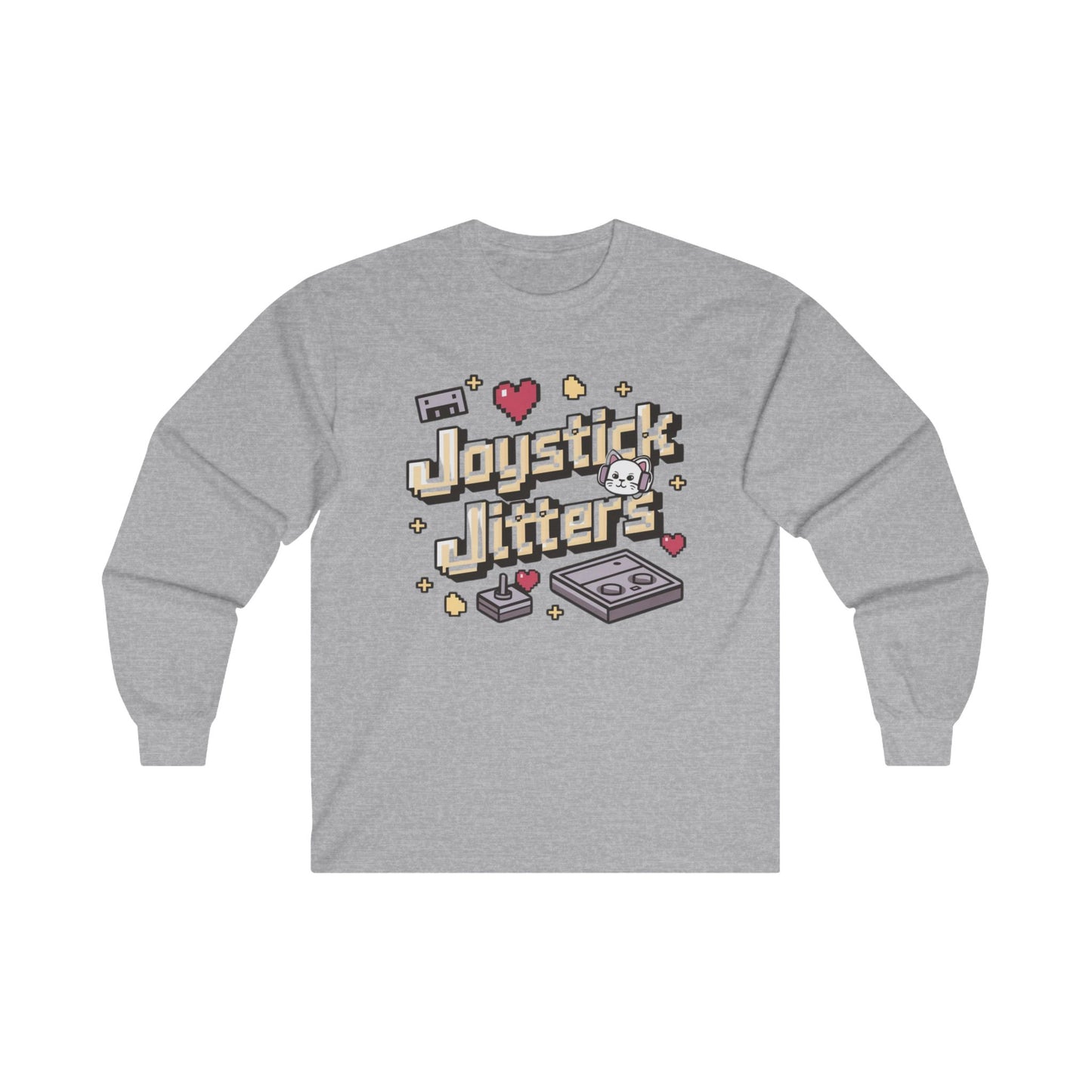 Joystick Jitters Vintage Retro Video Games Cotton Long Sleeve Tshirt