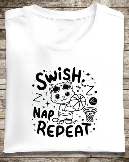 Swish Nap Repeat Basketball Cotton Tee