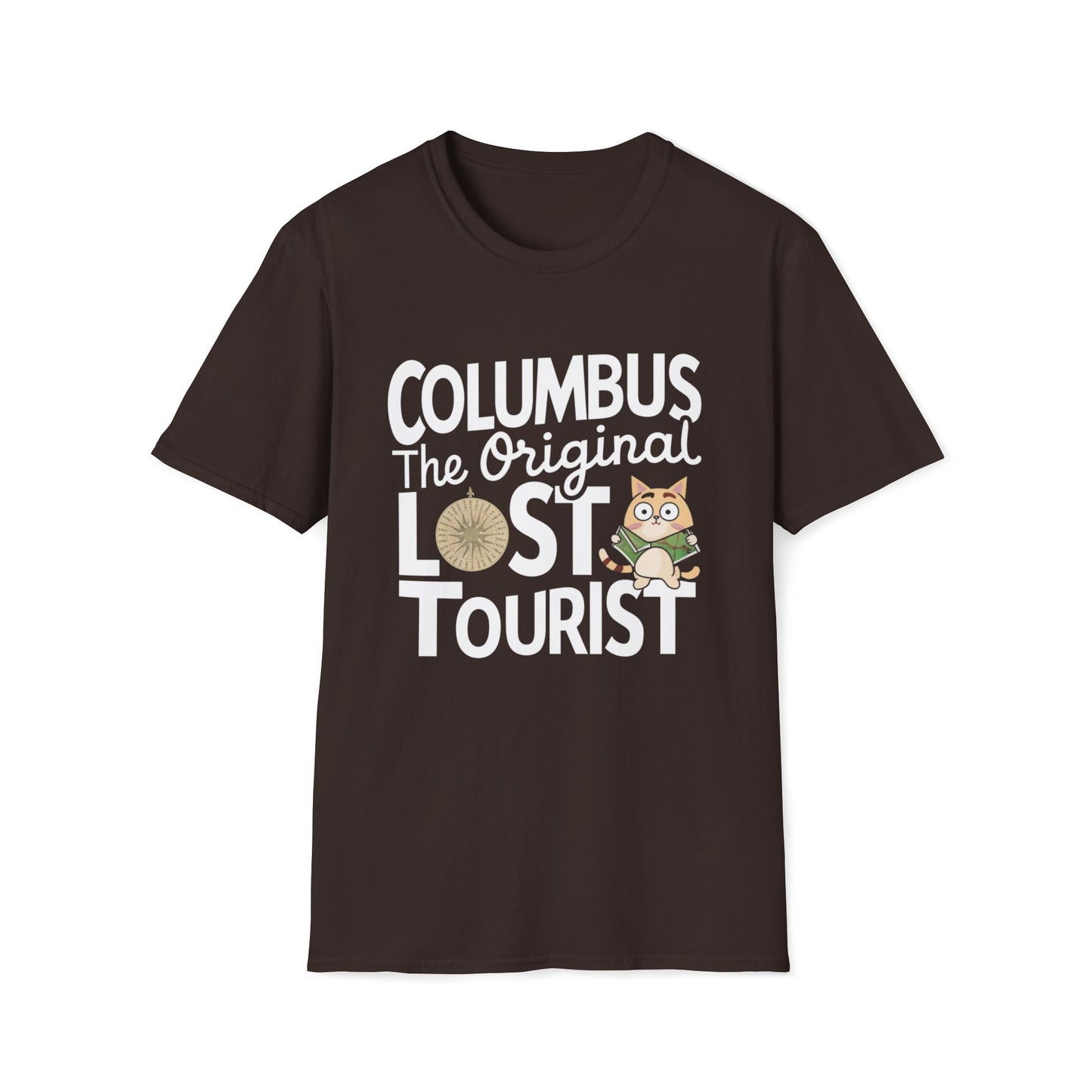 Columbus The Original Lost Tourist Crew Neck Cotton Men Tshirt