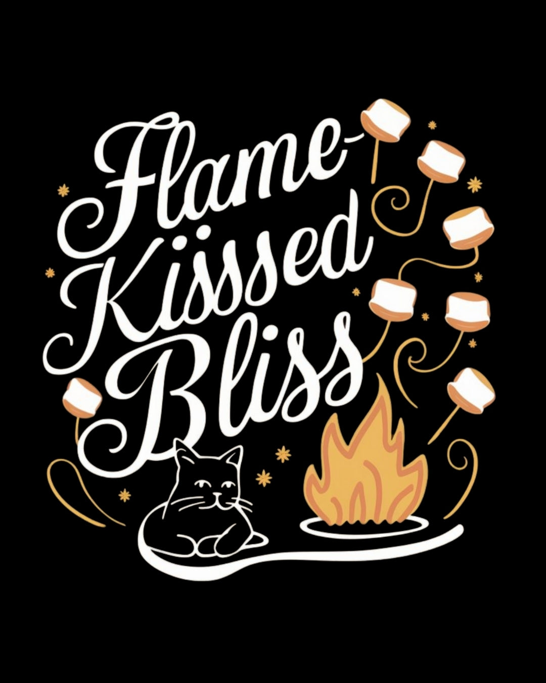 Flame Kiss Bliss Campfire Chocolate Marshmallow S'mores Cotton T-Shirt