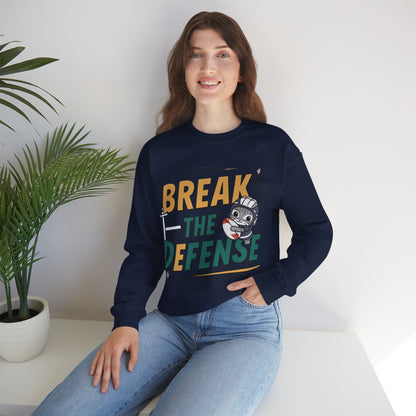 Break The Defence Rugby Heavy Unisex Cotton Crewneck Sweatshirt