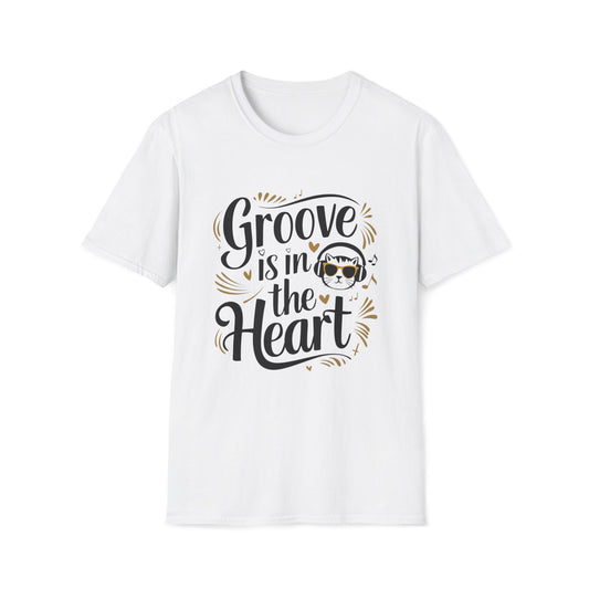 Men's T-Shirt Groove In The Heart Cat Rock Music Short Sleeves Casual Regular Fit Cottagecore Funny Cat Tees