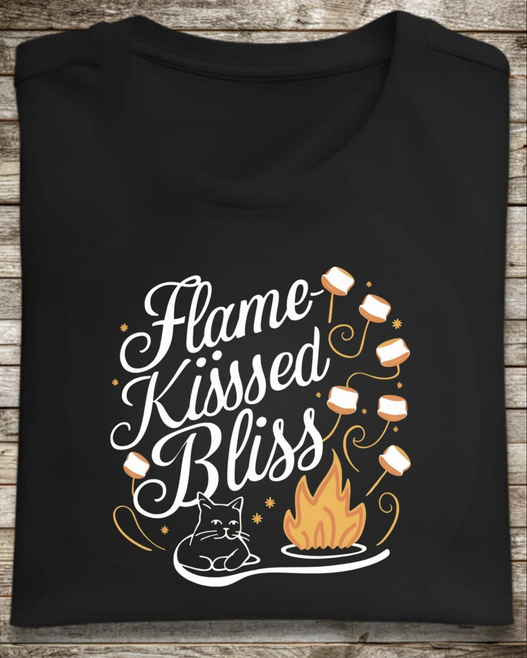 Flame Kiss Bliss Campfire Chocolate Marshmallow S'mores Cotton T-Shirt