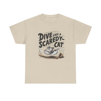 Dive Like Scaredy Cat  Baseball Crew Neck T-Shirts