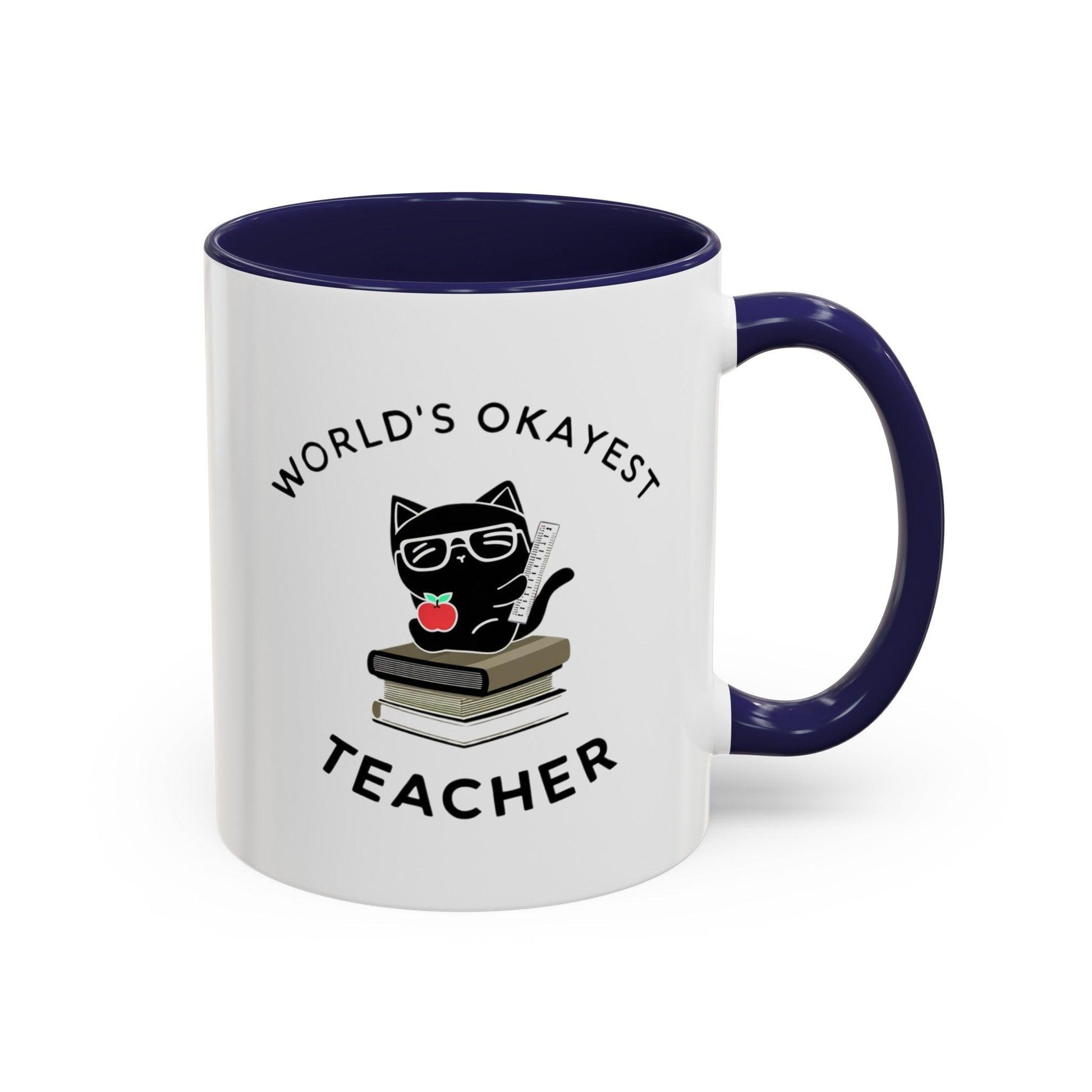 Billien Pawsome Teacher Printify 11 oz 11oz accent mug Coffee Mugs Holiday Picks Home & Living Kitchen Mugs Spring Essentials two tone White base