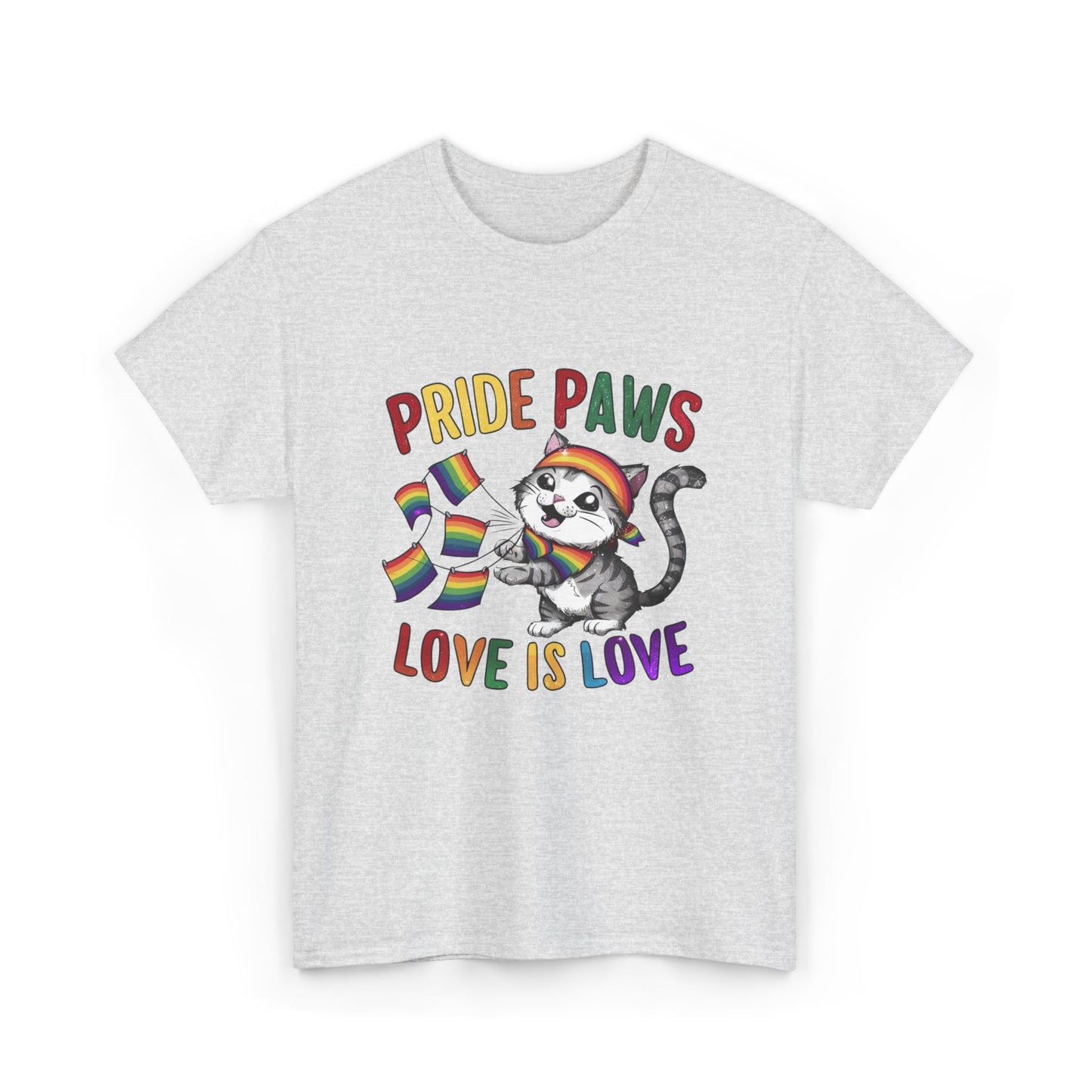 Pride Paws Love Is Love LGBT Pride Promoting Pride Equality and Love LGBT Gift Cat tee