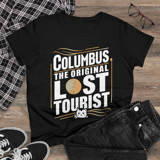 Columbus The Original Lost Tourist Short Sleeve Regular Fit Cotton Women T-Shirts