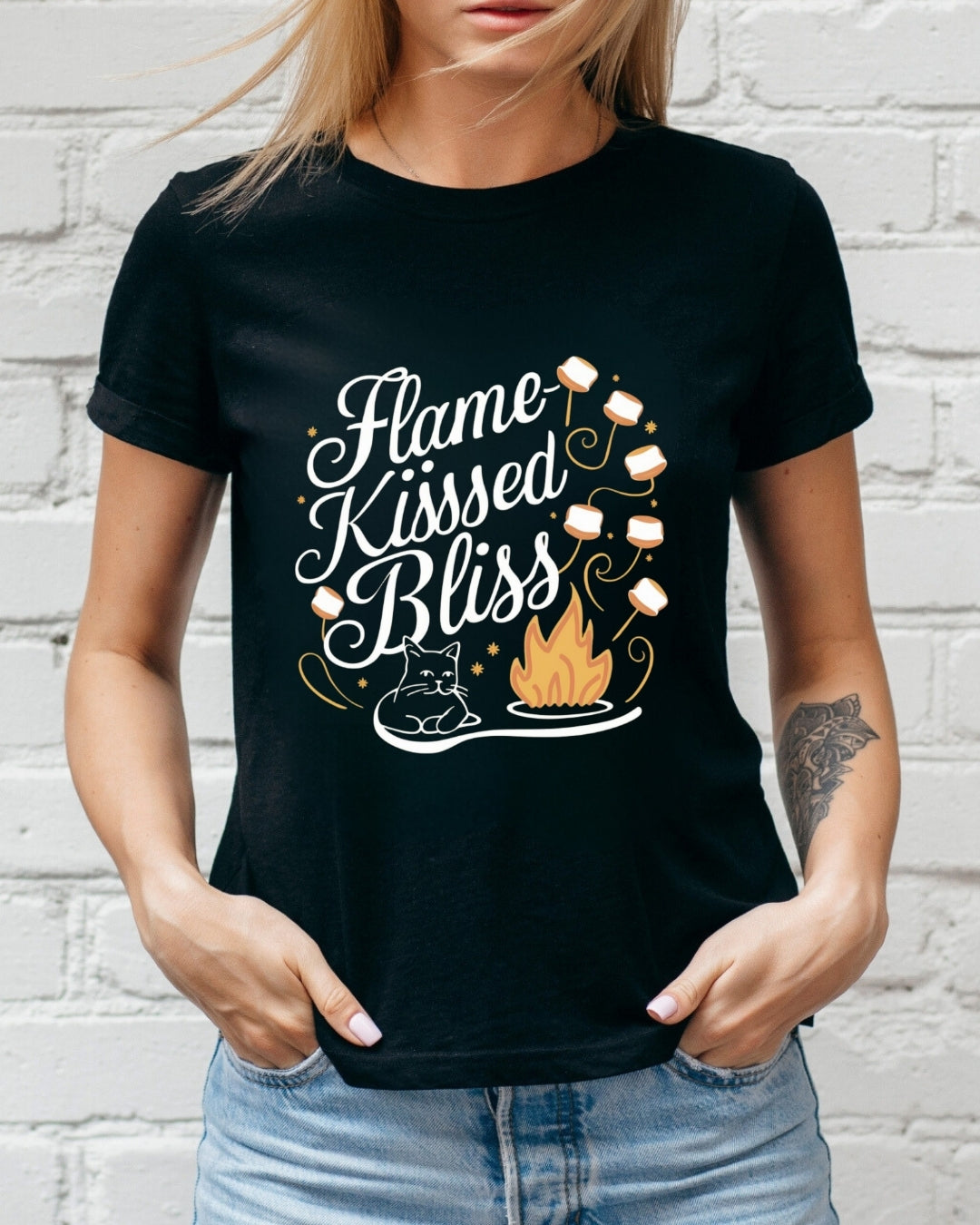 Flame Kiss Bliss Campfire Chocolate Marshmallow S'mores Cotton T-Shirt