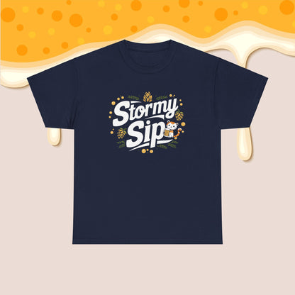 Stormy Sips Cotton T-Shirt