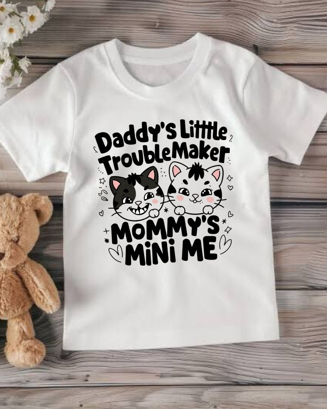 Daddy Little Troublemaker Youth Heavy Cotton T-Shirt