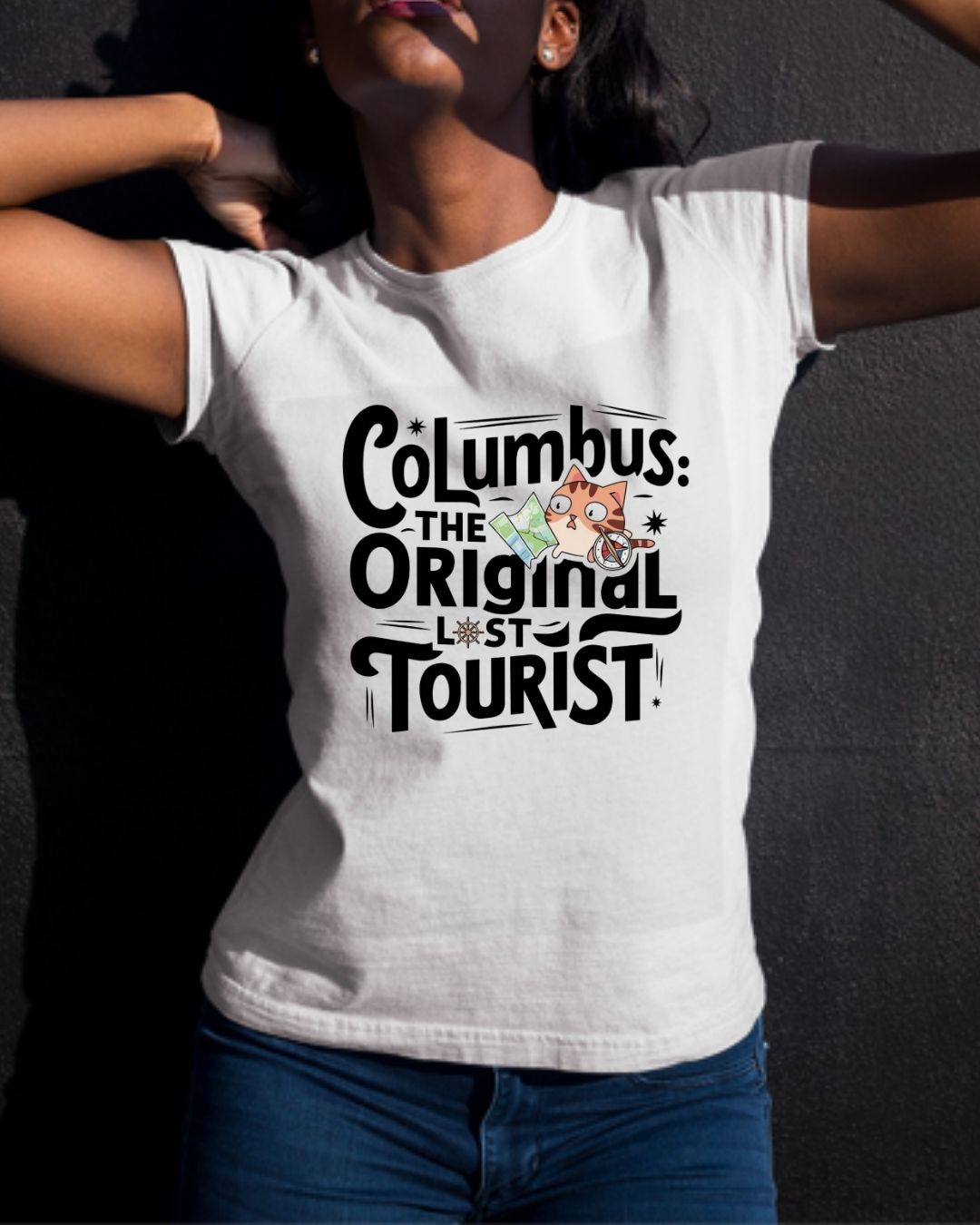 Columbus The Original Lost Tourist Cotton Women Tshirt